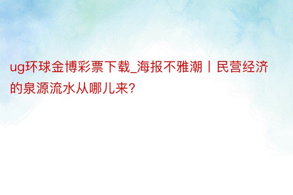 ug环球金博彩票下载_海报不雅潮丨民营经济的泉源流水从哪儿来?