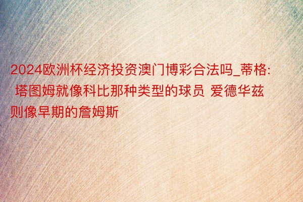 2024欧洲杯经济投资澳门博彩合法吗_蒂格: 塔图姆就像科比那种类型的球员 爱德华兹则像早期的詹姆斯